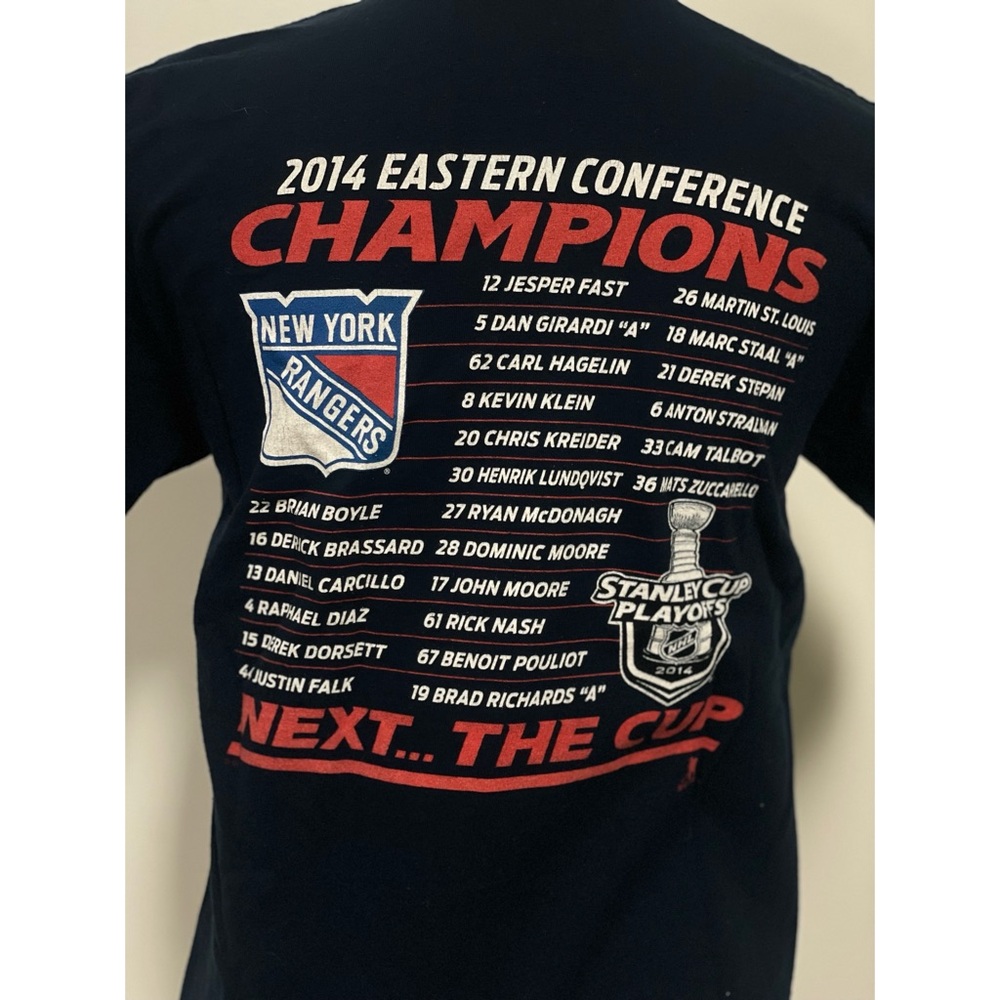 Kids Reebok NY Rangers 2014 Eastern Conference Championship T-Shirt Blue Size M - Picture 5 of 6